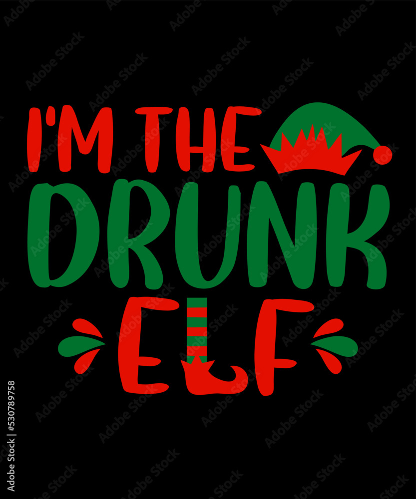 i'm the drunk Elf is a vector design for printing on various surfaces like t shirt, mug etc.
