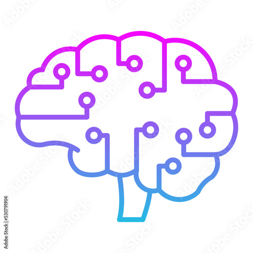 AI Brain Line Gradient Icon