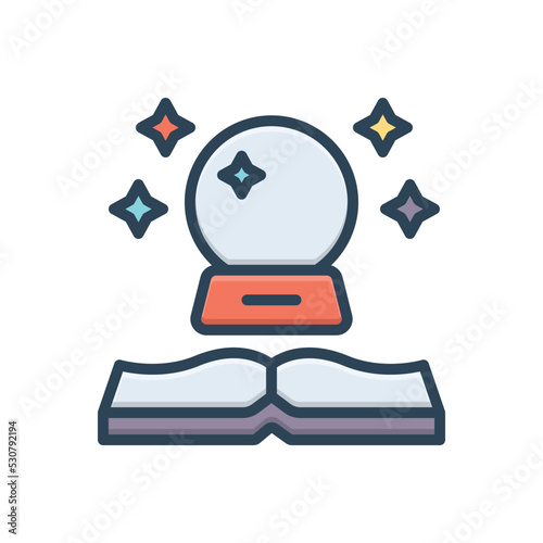 Color illustration icon for mystery