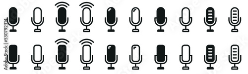 Fotografiet Set of microphone icon