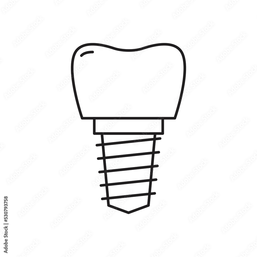 Tooth prosthesis linear vector icon, white background
Tooth prosthesis linear vector icon, white background