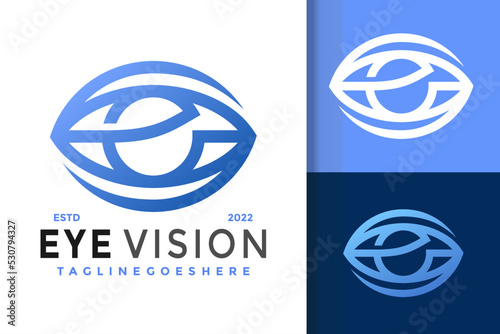 E Eye Vision Logo Design, brand identity logos vector, modern logo, Logo Designs Vector Illustration Template
