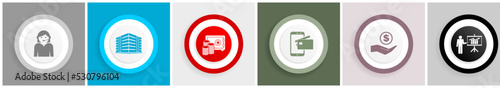 Business and bank concept vector icon set, commercial symbol collection