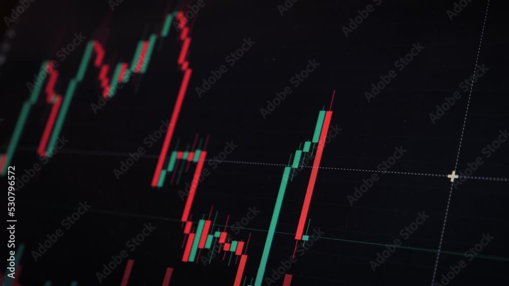 Graph of cryptocurrency online. Market chart of ethereum or bitcoin price