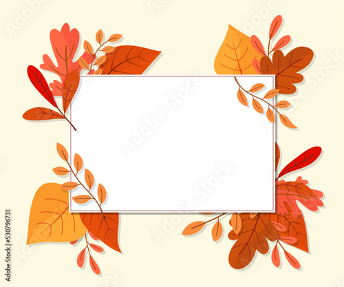Autumn background illustration vector. Flat background of autumn.