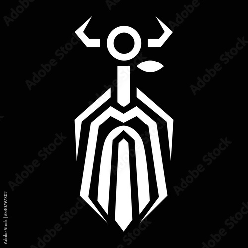Odin, Norse mythology, vector, isolated on black background