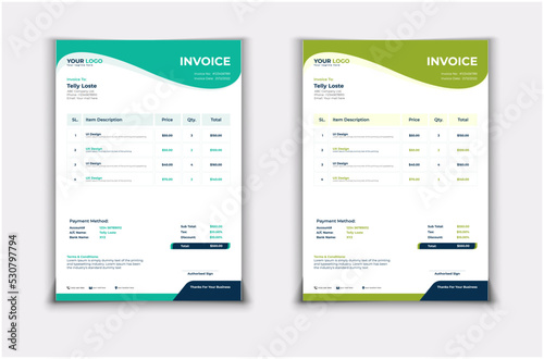 Creative Invoice Vector Template Design
