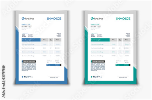 Creative Invoice Vector Template Design