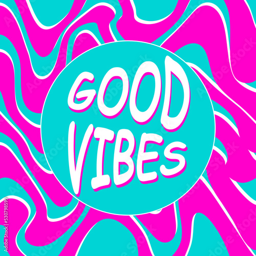 1960s retro style print. Bright abstract psychedelic stripes. Vector illustration. For covers and prints, advertising posters, packaging materials.