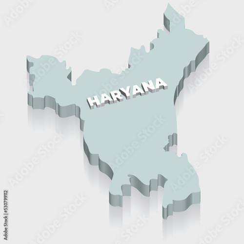 Haryana 3d map, state of India. photo