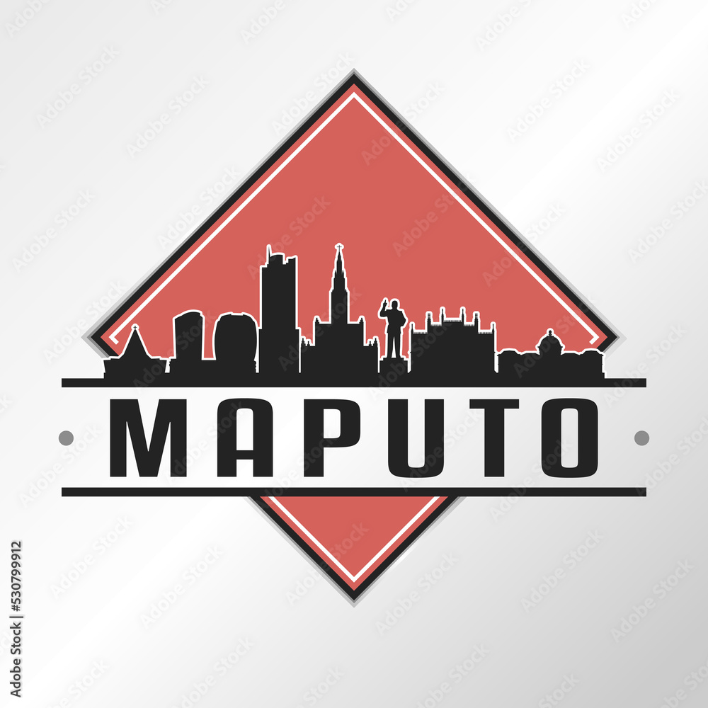 Maputo, Mozambique Skyline Logo. Adventure Landscape Design Vector City Illustration Vector illustration.