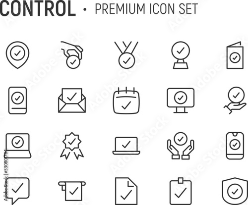 Editable vector pack of control line icons.