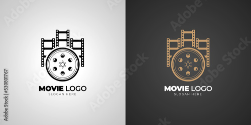 Cinema Movie Logo with Gradient Background Template