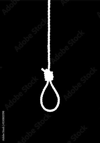 Gallows or Hanging Rope Silhouette Illustration. Dramatic, Creepy, Horror, Scary, Mystery, or Spooky Illustration. Illustration for Horror Movie or Halloween Poster Element. Vector Illustration