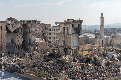 Ruins around the Citadel of Aleppo, Syria photo