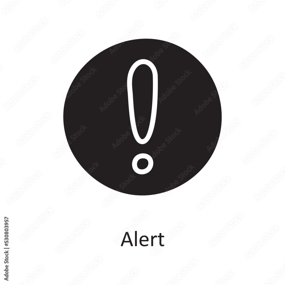 Alert Solid Icon Design illustration. Media Control Symbol on White background EPS 10 File Alert Solid Icon Design illustration. Media Control Symbol on White background EPS 10 File