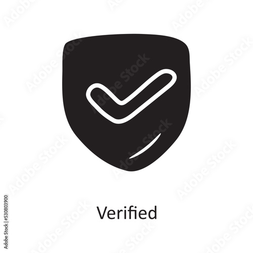 Verified Solid Icon Design illustration. Media Control Symbol on White background EPS 10 File