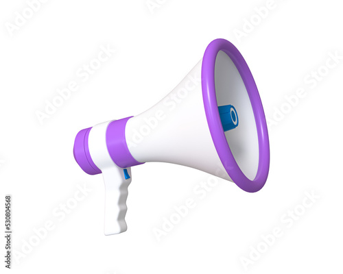 Megaphone 3D icon. Loudspeaker 3D symbol. Announcement speaker. hand speaker symbol. Marketing time concept. Social media, Advertising and promotion. In transparent png