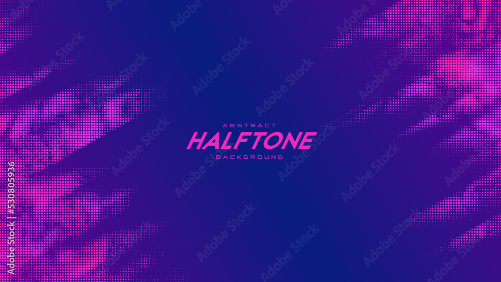 Fototapeta premium Abstract vector torn monochrome halftone background. Scrathed dotted texture element. Diagonal composition