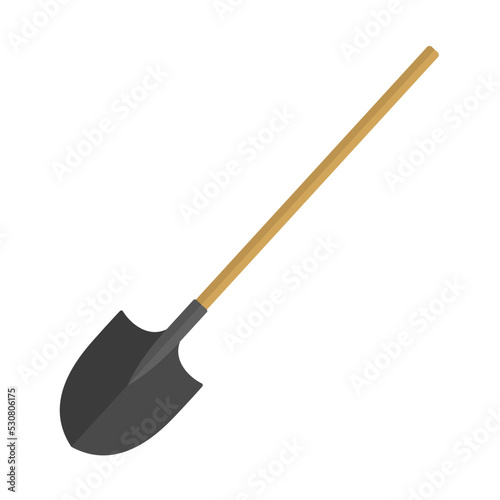 spade shovel flat vector illustration logo icon clipart