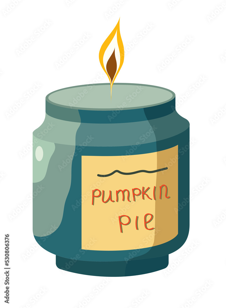 Candle. Pumpkin Spice Jar Fall Candles. Calm and cozy atmosphere. Handwritten lettering Candle. Pumpkin Spice Jar Fall Candles. Calm and cozy atmosphere. Handwritten lettering