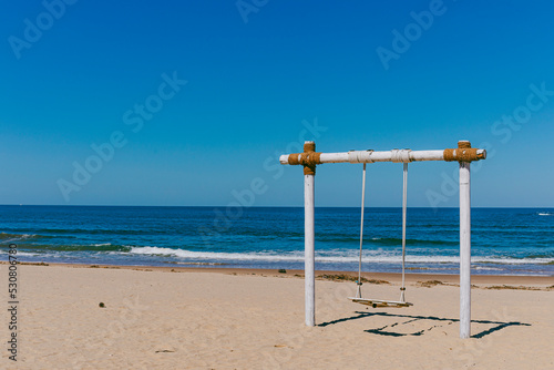 beach with swing