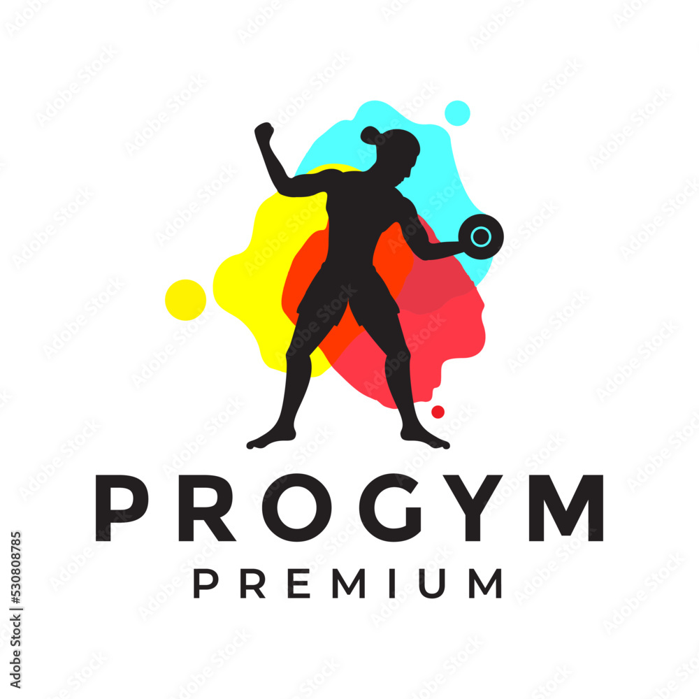 gym sport logo design vector illustration