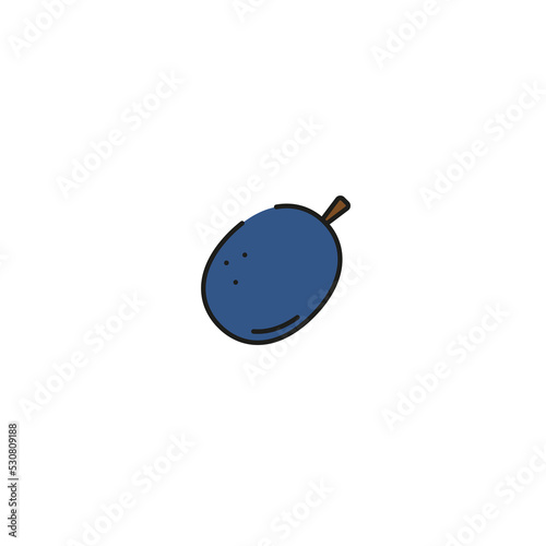 plum icon, vector illustration