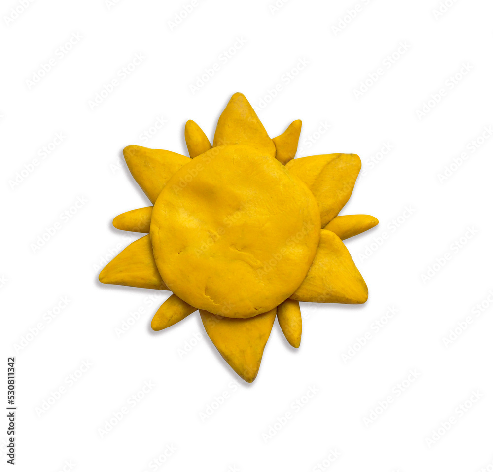 Plasticine sun isolated on a white background Plasticine sun isolated on a white background