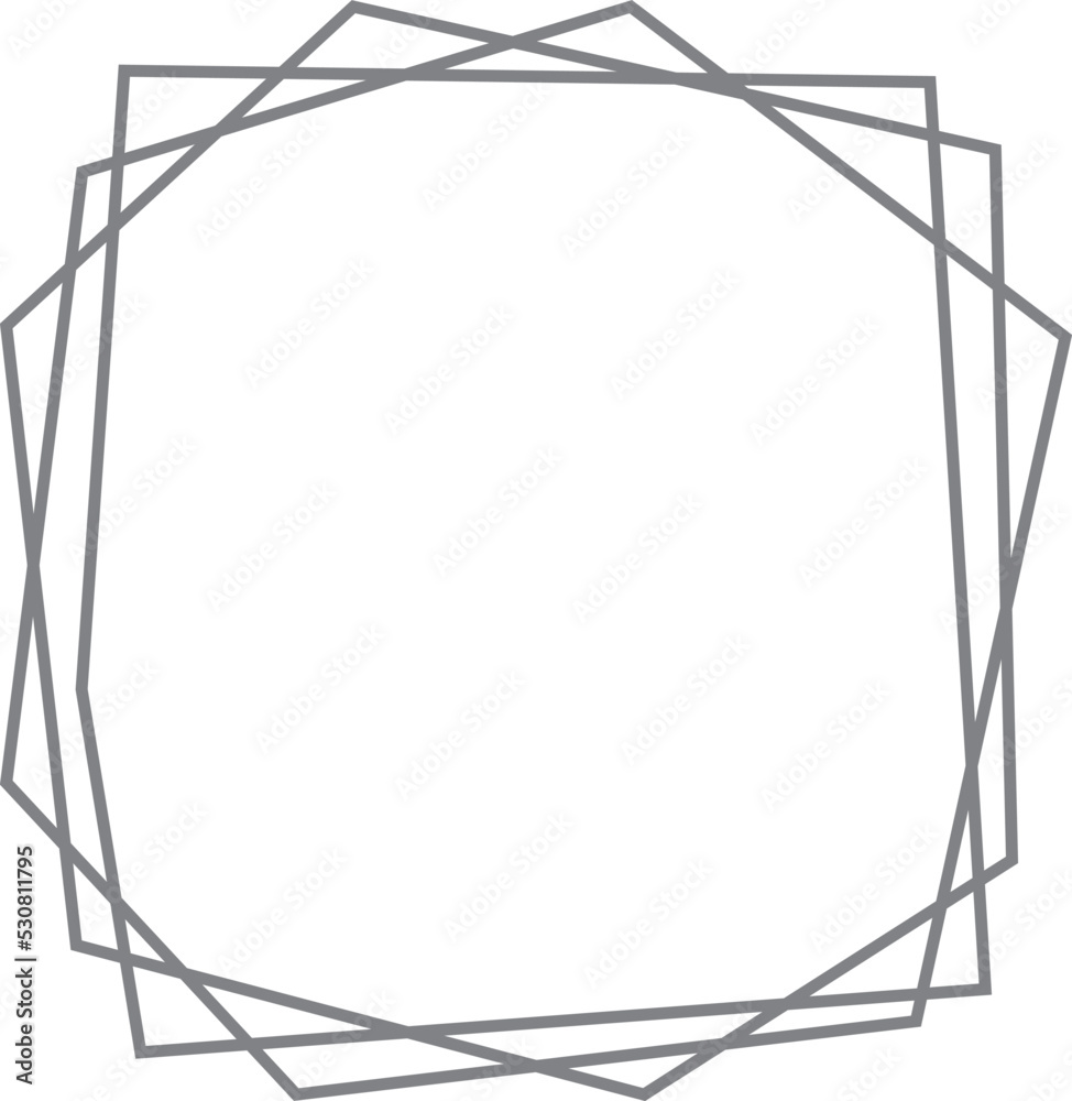 Geometric square border. Thin line polygon shape Geometric square border. Thin line polygon shape