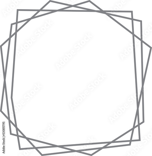 Geometric square border. Thin line polygon shape