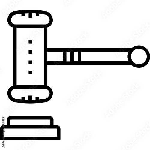 Auction Line Vector Icon