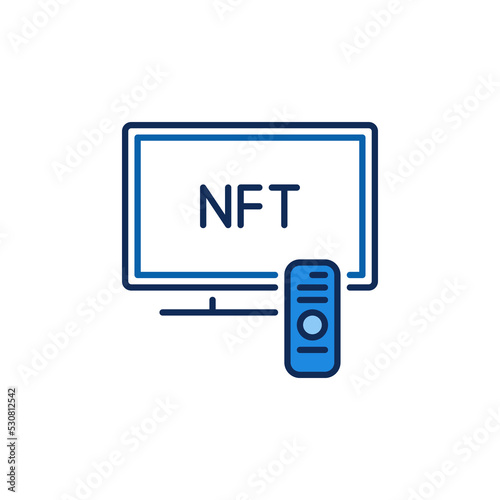 TV with NFT or Non-fungible Token Video vector concept colored icon