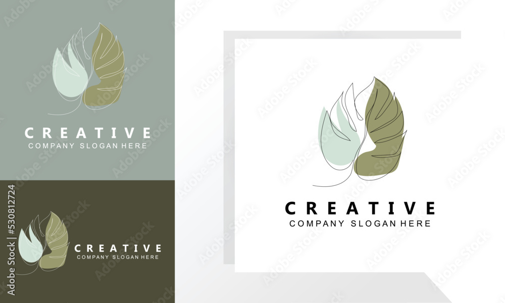 Leaf Logo Design, Vector With Other Styles, Illustration Set Collection Of Leaf Types Leaf Logo Design, Vector With Other Styles, Illustration Set Collection Of Leaf Types