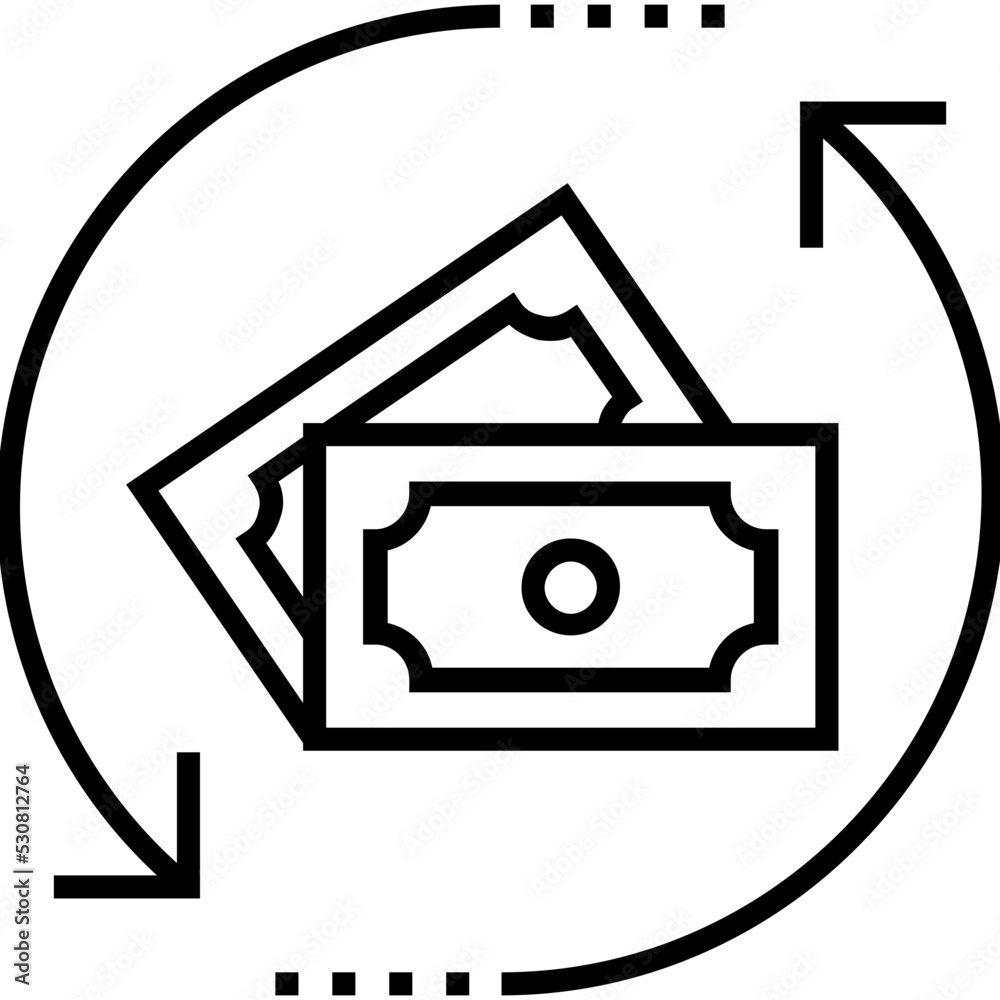 Money Valuation Line Vector Icon Money Valuation Line Vector Icon