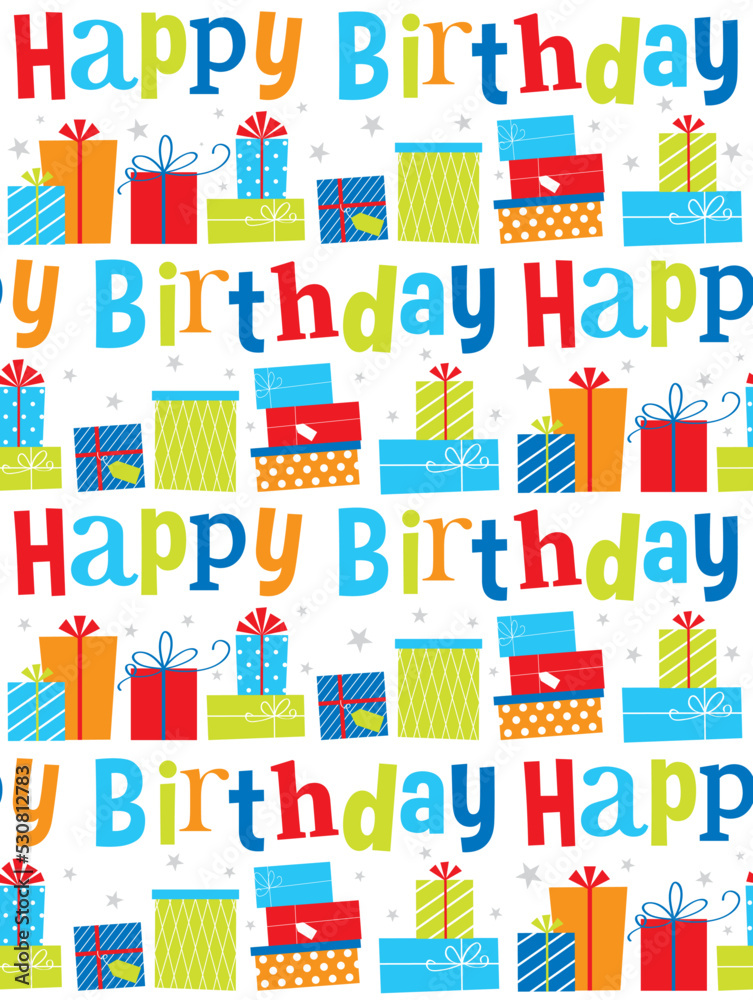 seamless pattern with birthday gifts design