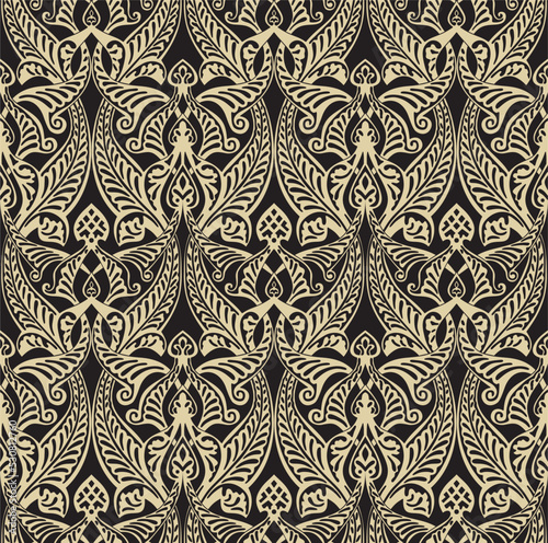 Vector golden seamless arabic national ornament. Ethnic endless pattern, oriental and african peoples of asia, persia, iran, iraq, syria.