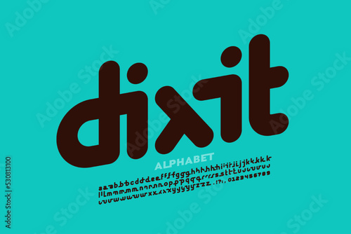 Modern lowercase style font design with alternative letters, alphabet and numbers vector illustration