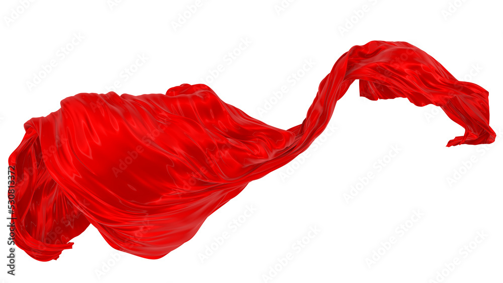 Beautiful flowing fabric of red wavy silk or satin. 3d rendering image. Beautiful flowing fabric of red wavy silk or satin. 3d rendering image.