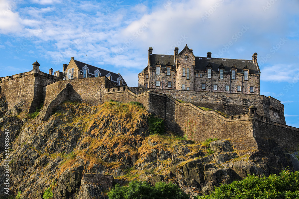 The scenic view of Edinburgh Castle, Scotland.
