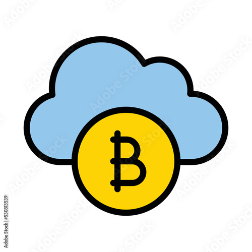 Bitcoin cloud Vector Icon which is suitable for commercial work and easily modify or edit it