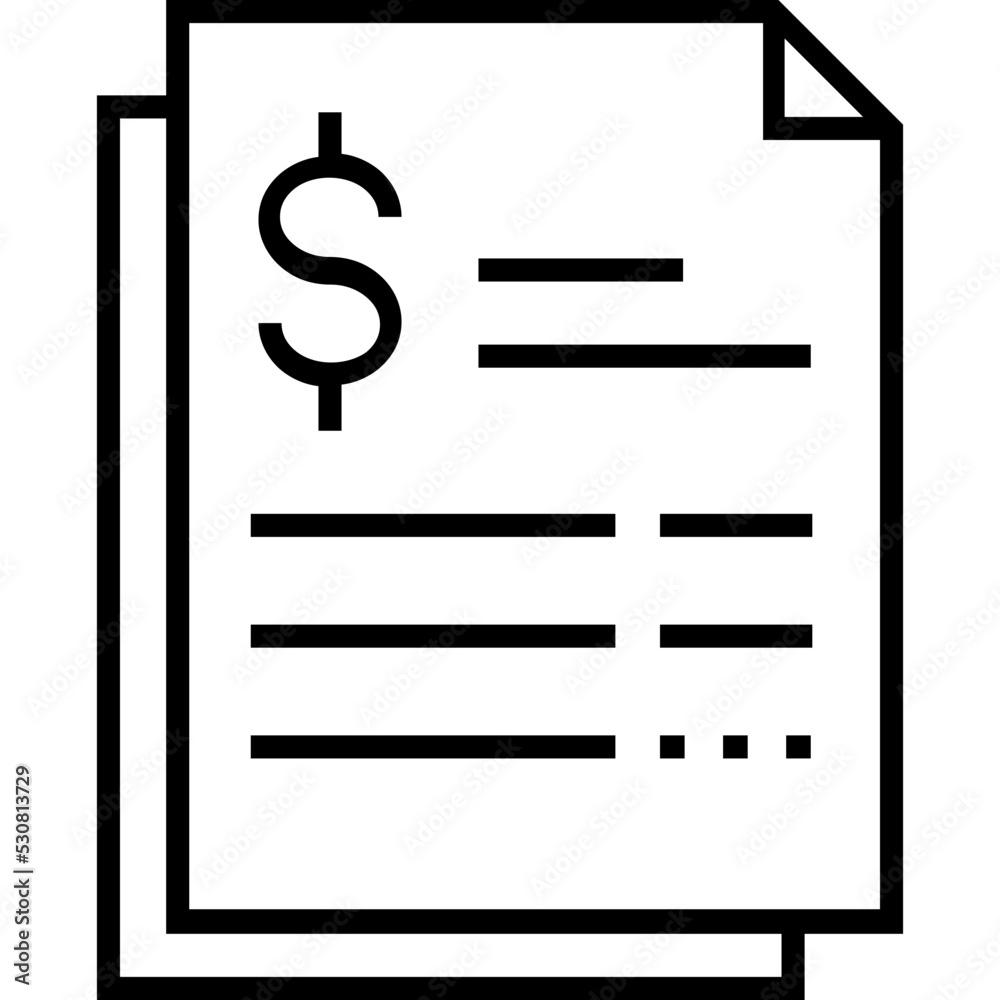 Bank Statement Line Vector Icon Bank Statement Line Vector Icon