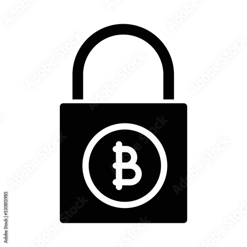 Secure Bitcoin  Vector Icon which is suitable for commercial work and easily modify or edit it

