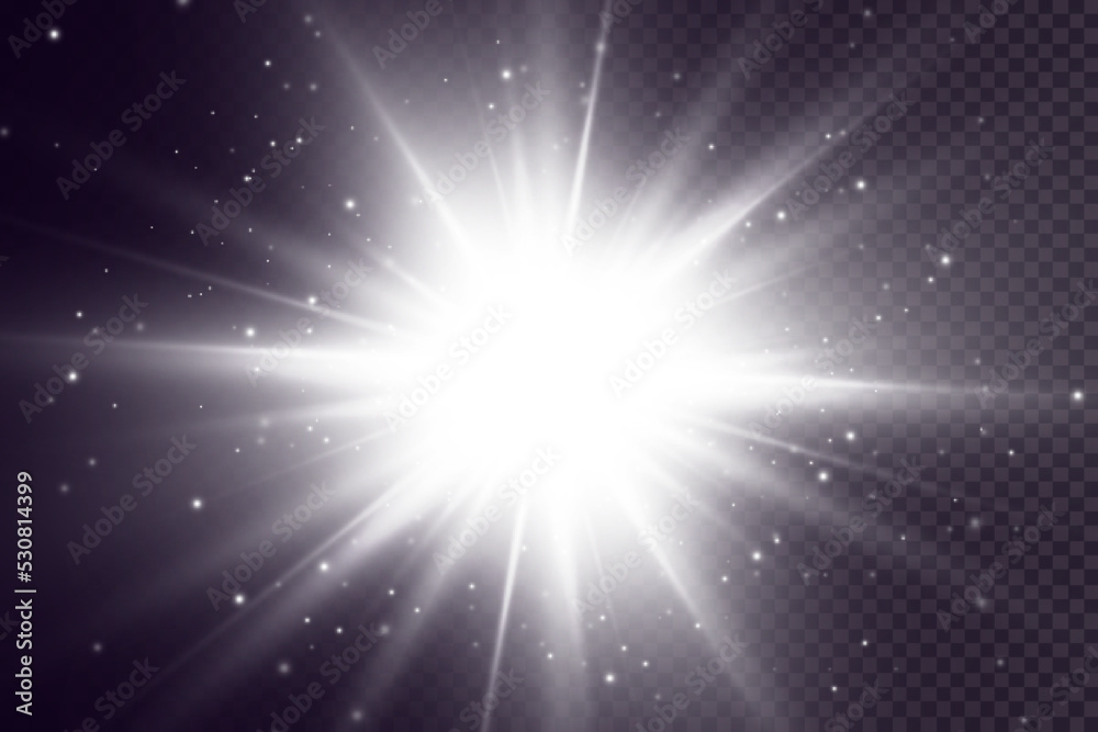 Glow effect. Star on transparent background.Bright sun. Vector illustration. Glow effect. Star on transparent background.Bright sun. Vector illustration.