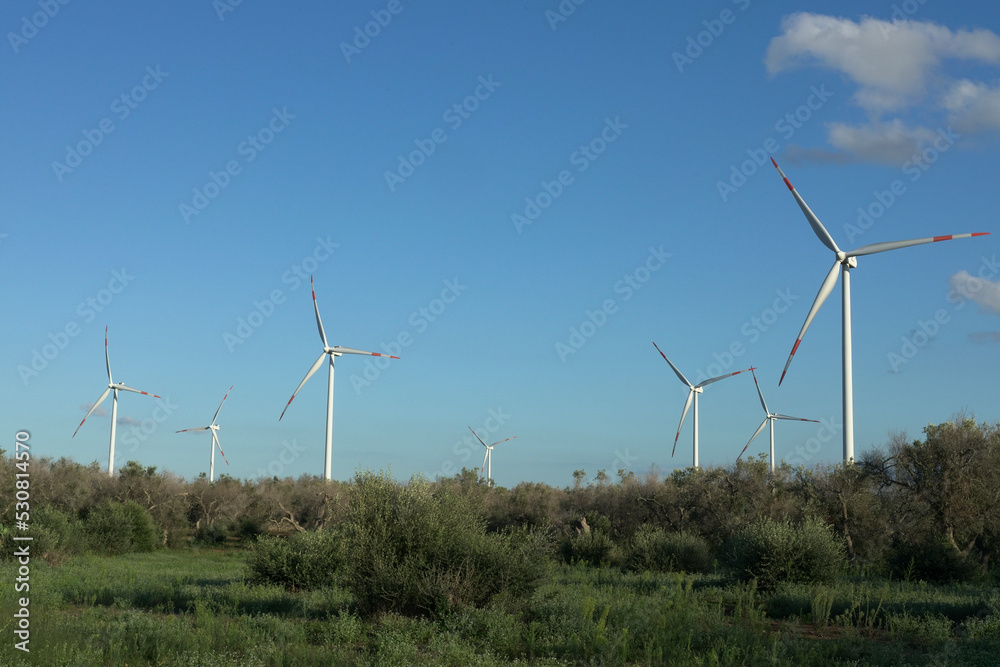 Wind turbines on the Mediterranean coast Wind turbines on the Mediterranean coast