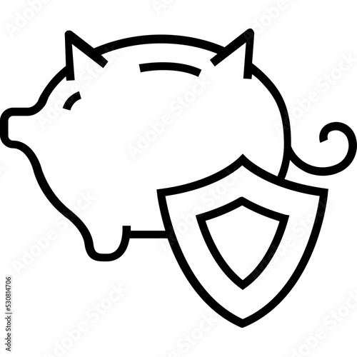 Piggy Bank Line Vector Icon