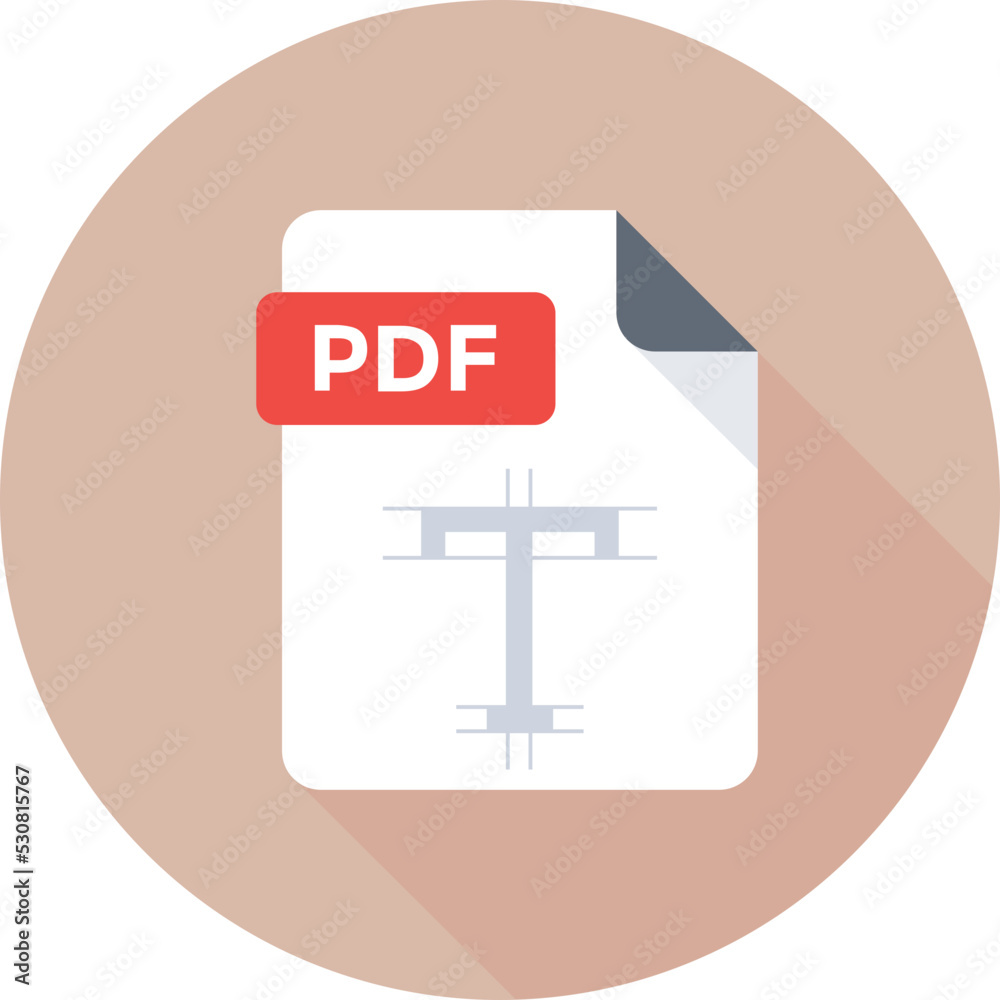 Obraz premium Pdf File Colored Vector Icon