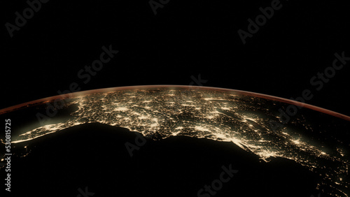 Earth seen from the space, view on the USA, east coast, New York