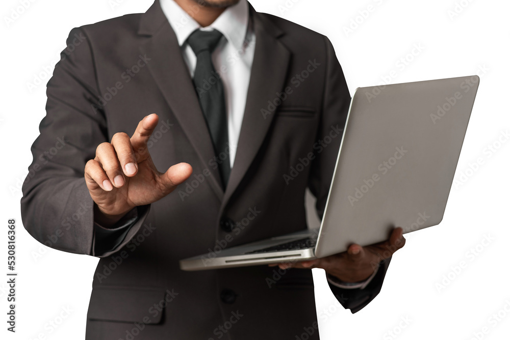 Business man in suit using laptop and tablet on hand isolated on white background. illustration vector illustrator Ai.PNG. Business man in suit using laptop and tablet on hand isolated on white background. illustration vector illustrator Ai.PNG.