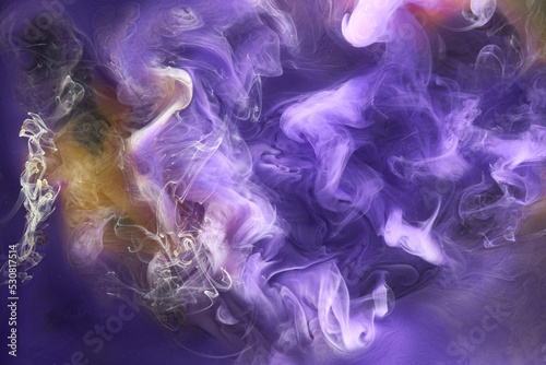 Purple lilac multicolored smoke abstract background  acrylic paint underwater explosion